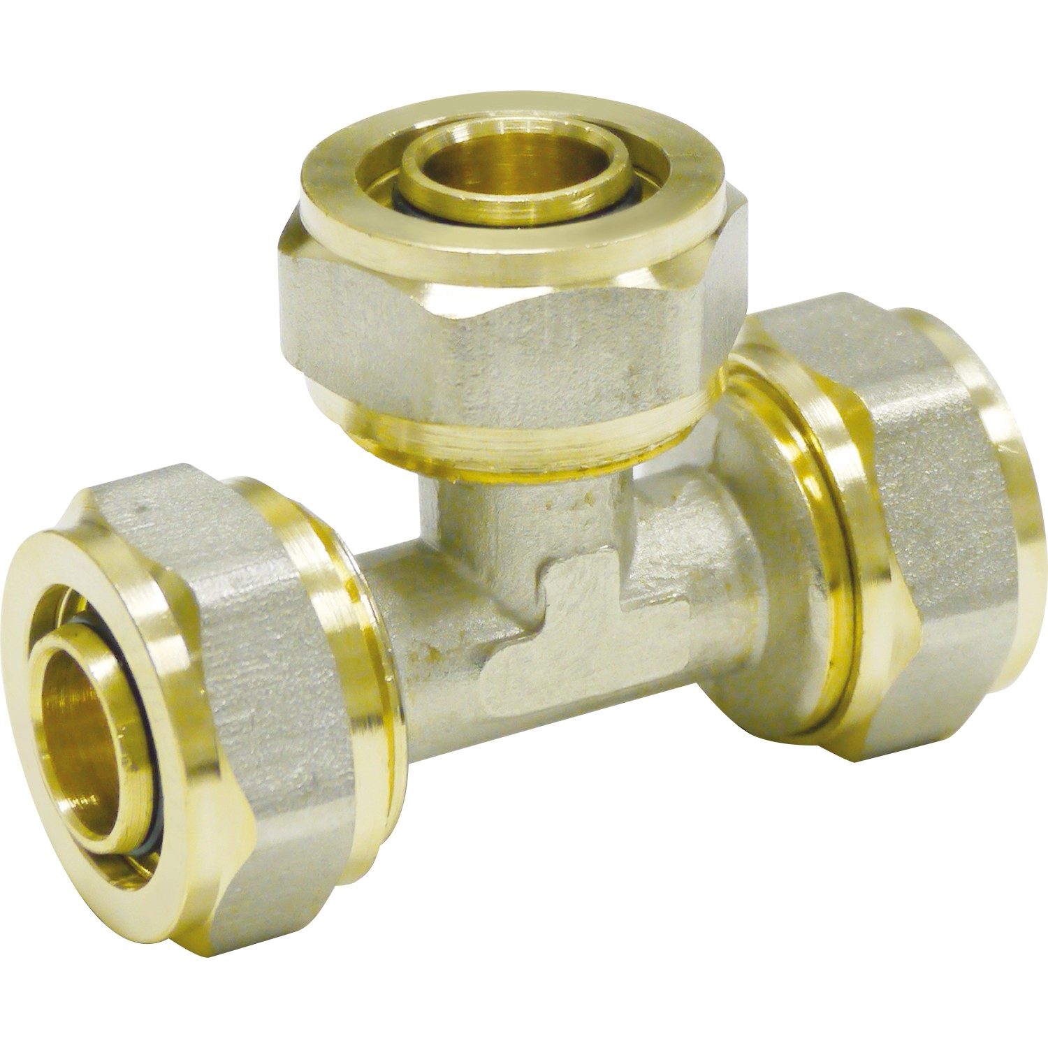 PIPETEC Závitový T-kus, red.centrální vývod SFT201620 měděný, 20x2 - 16x2 - 20x2