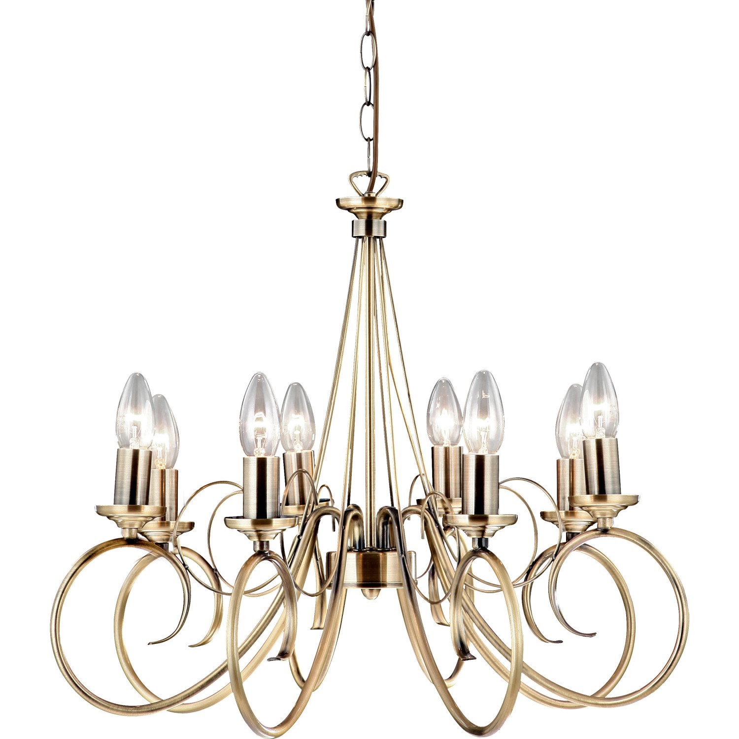 Globo Závěsné svítidlo TRUNCATUS, 8x E14, mosazné, pr. 55 x 135 cm