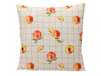 Dekorativní polštář s motivem broskví, polyester, 45 x 45 cm