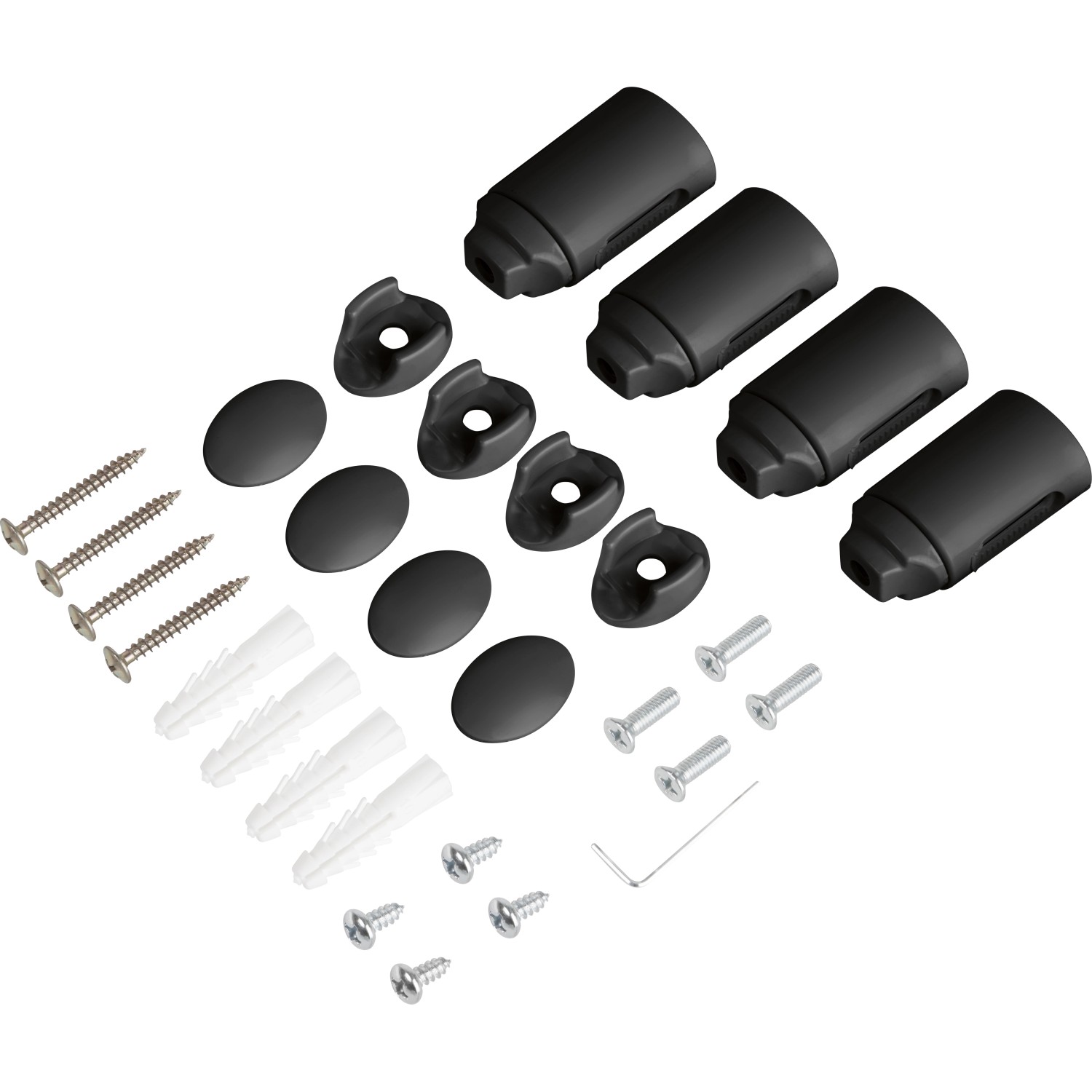 Sada držáků pro koupelnový radiátor Sunrupu, černá