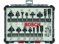 Bosch Smíšená sada tvarových fréz s vřetenem o pr. 6 mm, 15 ks