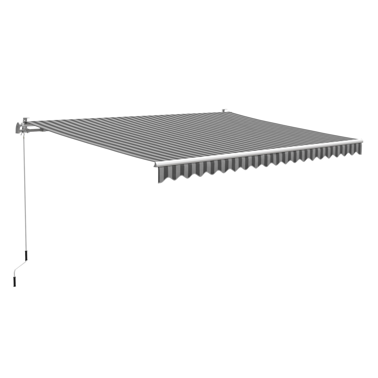 OBI Markýza s kloubovými rameny Aventura šedo-bílá 400 x 250 cm