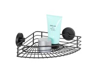 Wenko Polička koupelnová rohová Vacuum-Loc Bari černá 35 x 9 x 22,5 cm