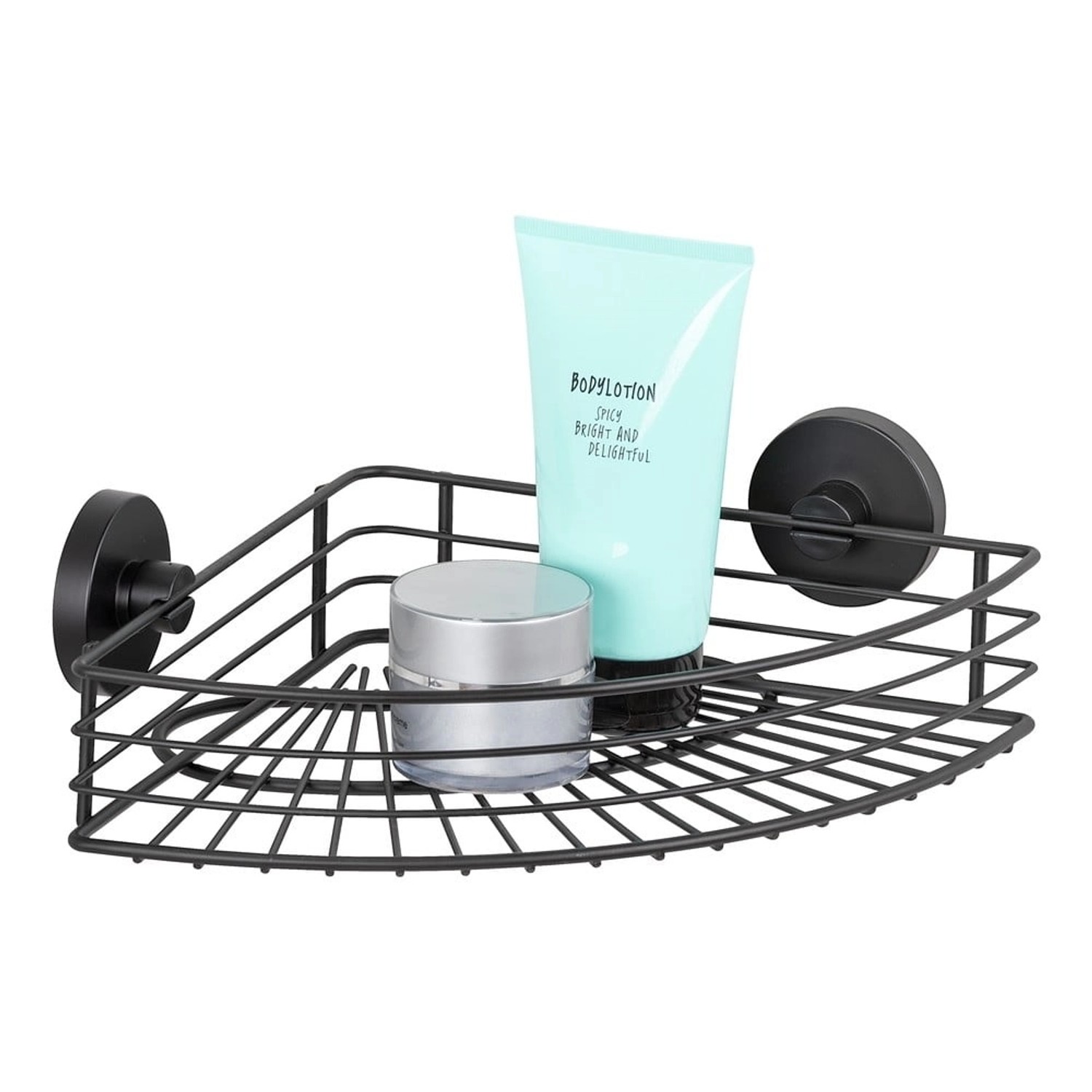 Wenko Polička koupelnová rohová Vacuum-Loc Bari černá 35 x 9 x 22,5 cm