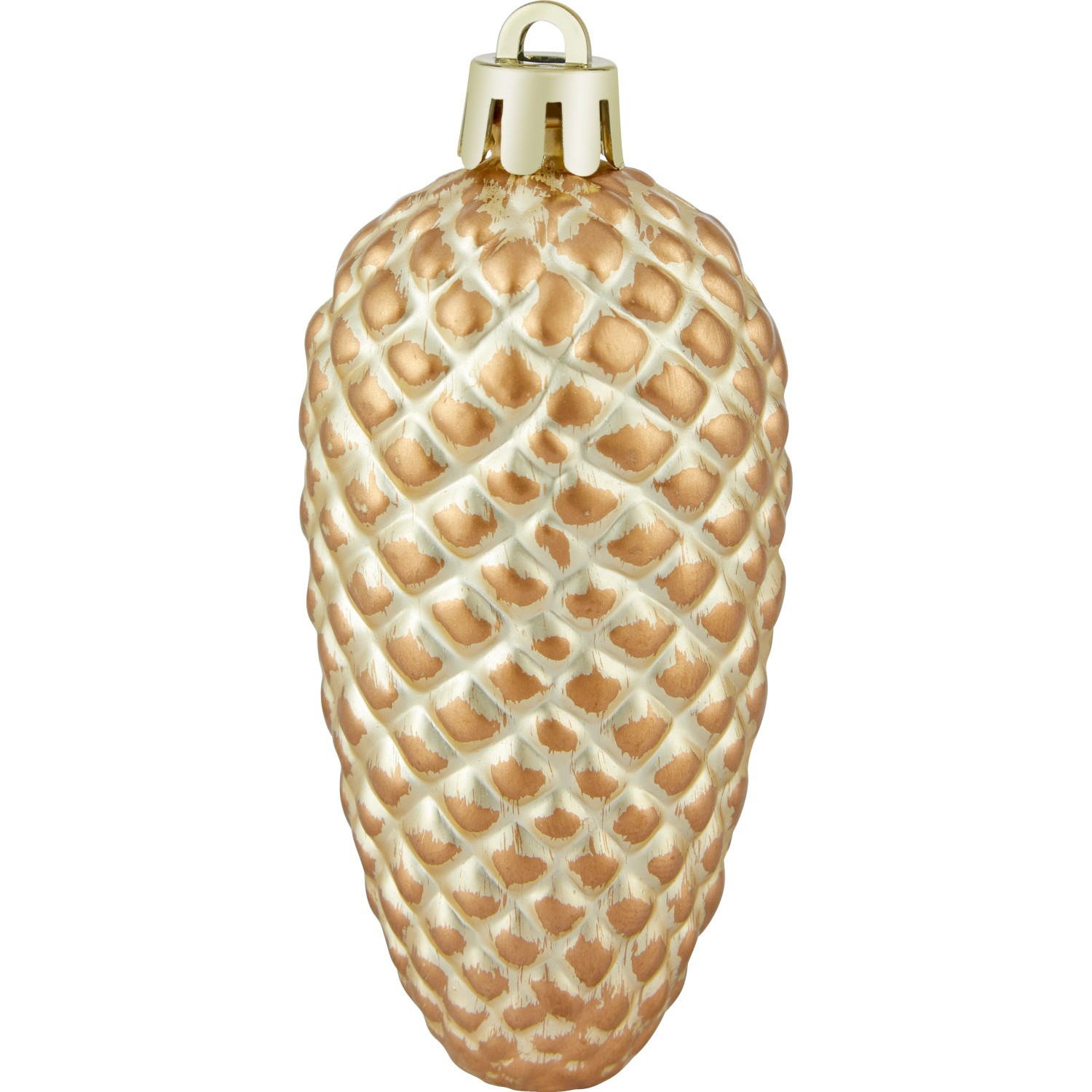 Sada vánočních ozdob šišky plastové champagne 87 x 39 mm, 4 ks