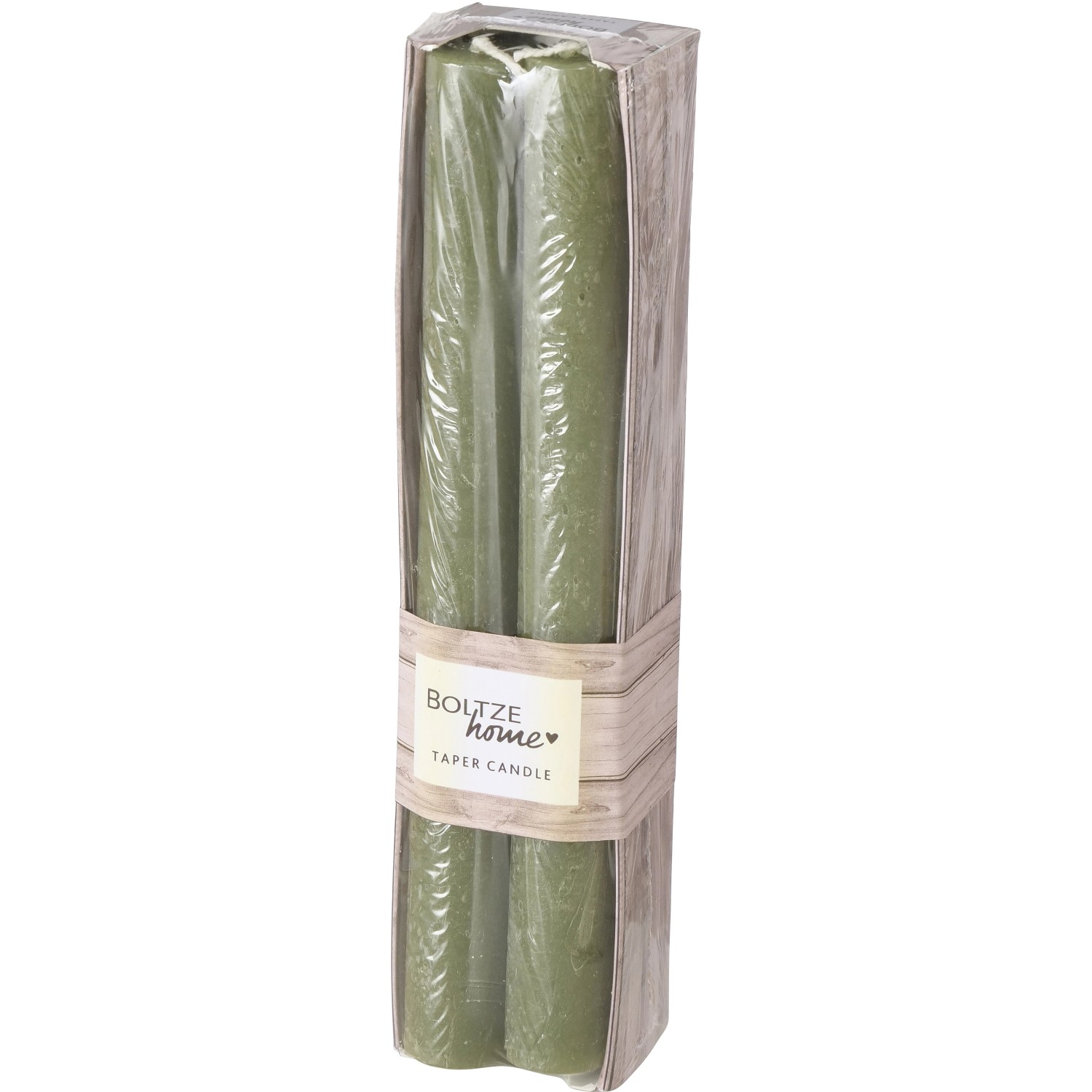 Boltze Vysoká svíčka Melia zelená 4 ks, pr. 2,2 x 20 cm