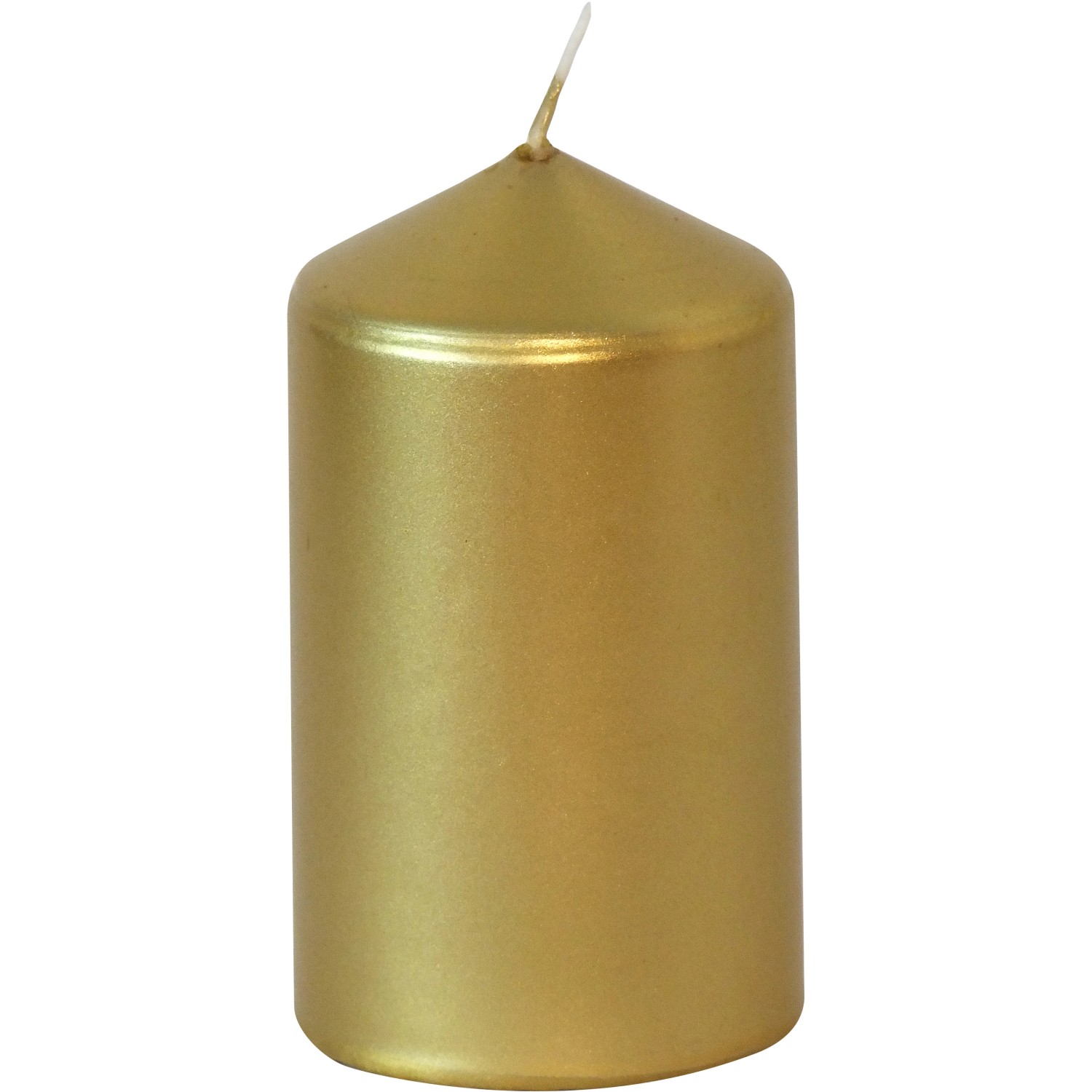 Válcová svíčka máčená zlatá 10 cm