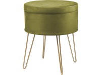 Taburet Safari Lodge MDF 45 cm x průměr 36 cm zelený