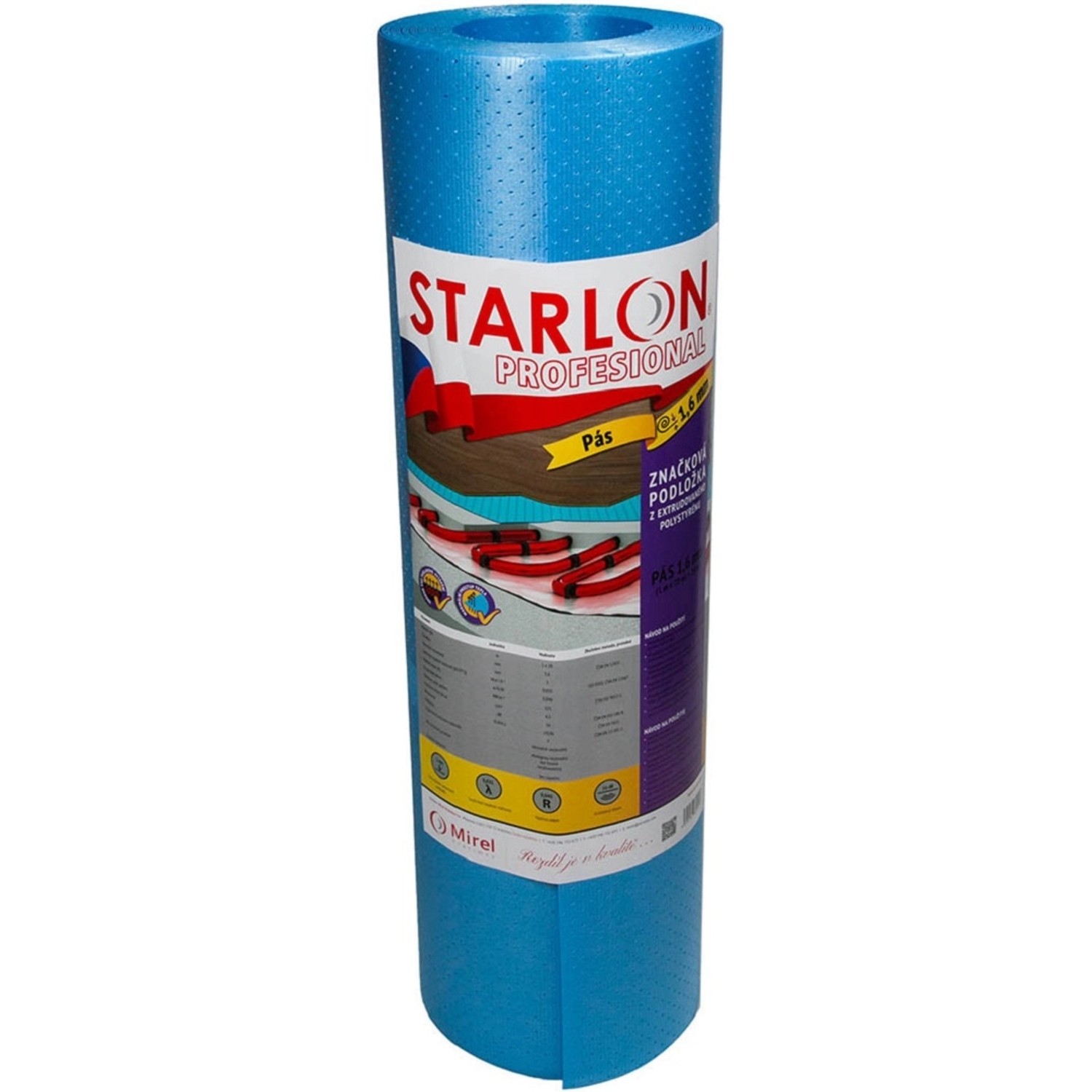 Podložka pod plovoucí podlahy XPS STARLON 1,6 mm, role 1 x 20 m STARTOP