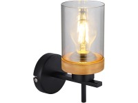 GLOBO Nástěnné svítidlo FINCA černá/kouřová E27 40 W 100 x 235 x 165 mm