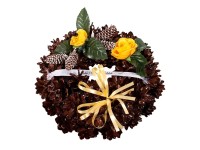 Hřbitovní věneček šiškový, lakovaný, pr. 13 cm