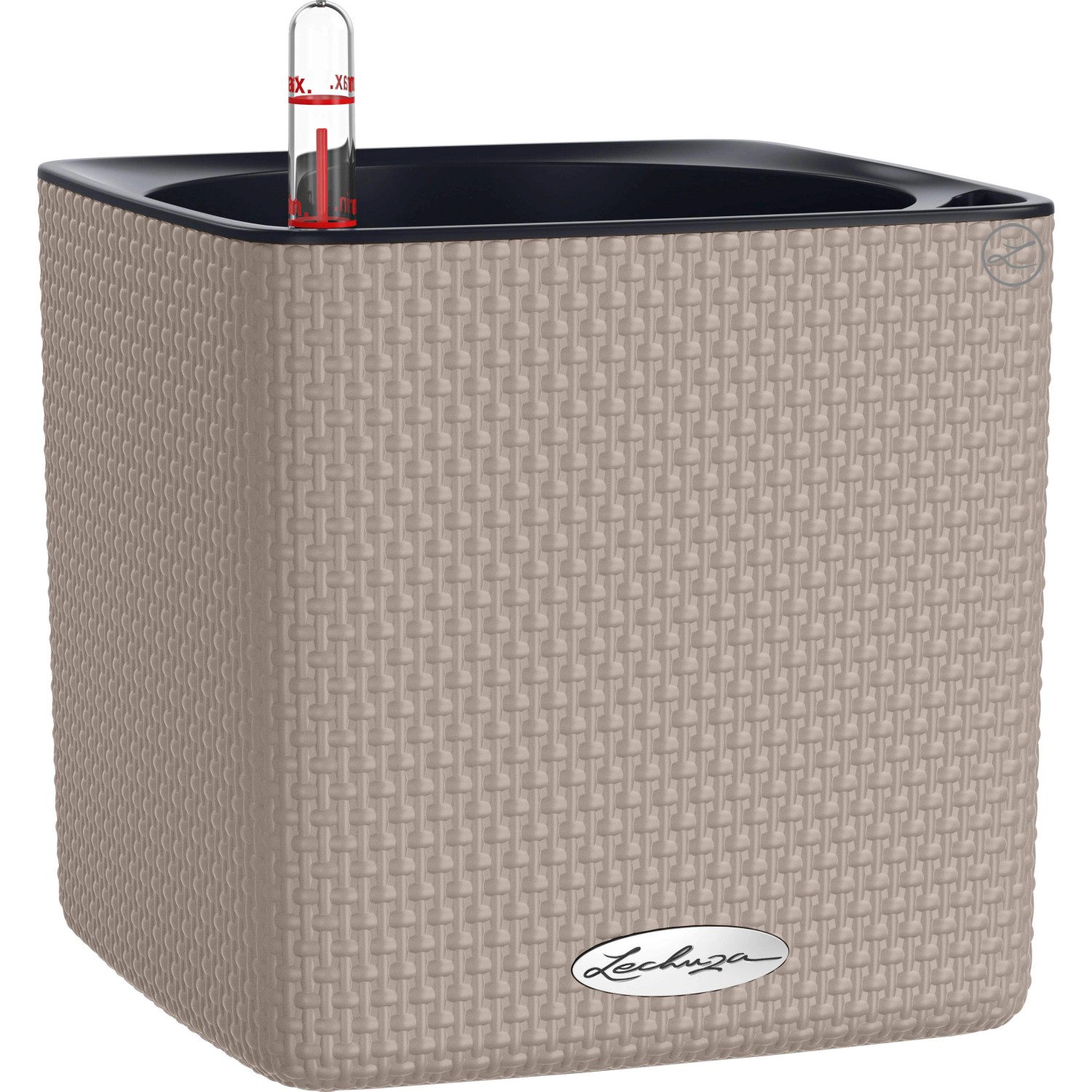 Lechuza Samozavlažovací květináč CUBE Color 16 písková hnědá, 17 x 17 x 16 cm