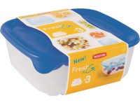 Curver Sada potravinových dóz Fresh&Go tmavě modrá 0,25 l + 0,8 l + 1,7 l, 3 ks