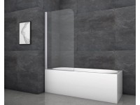 Aurlane Skládací zástěna na vanu Silver Classic 80 cm x 140 cm chromová 1křídlá