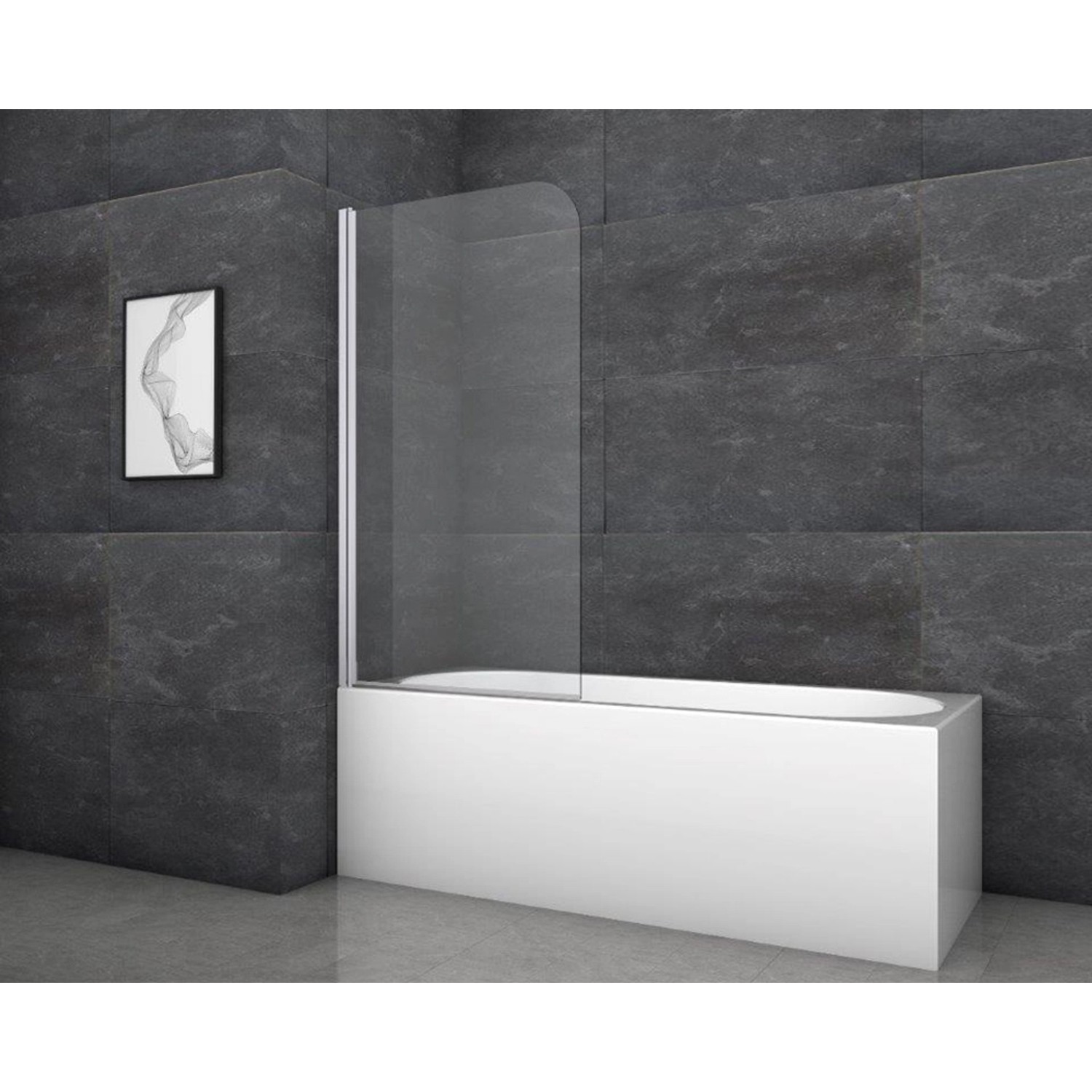 Aurlane Skládací zástěna na vanu Silver Classic 80 cm x 140 cm chromová 1křídlá