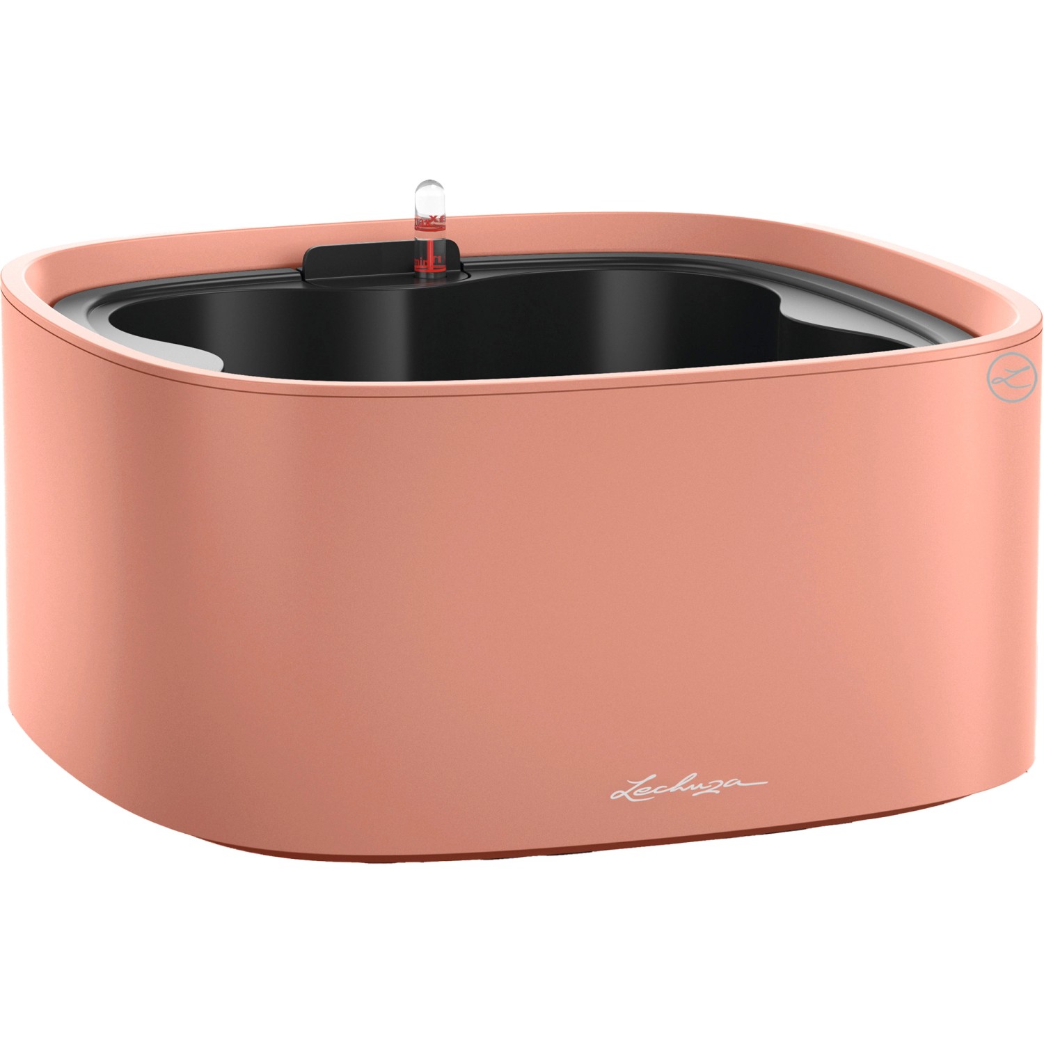 Lechuza Květináč Pila Color Stick System, korálově červená, 35 x 35 x 17 cm