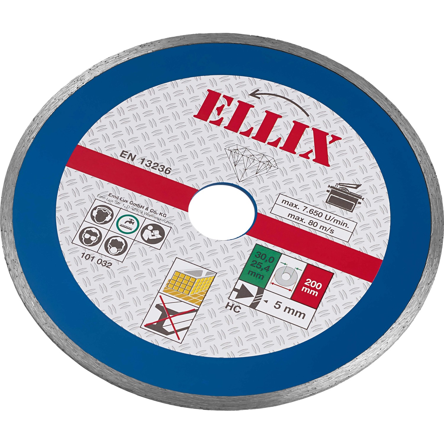 Diamantový řezný kotouč na dlaždice průměr 200 mm