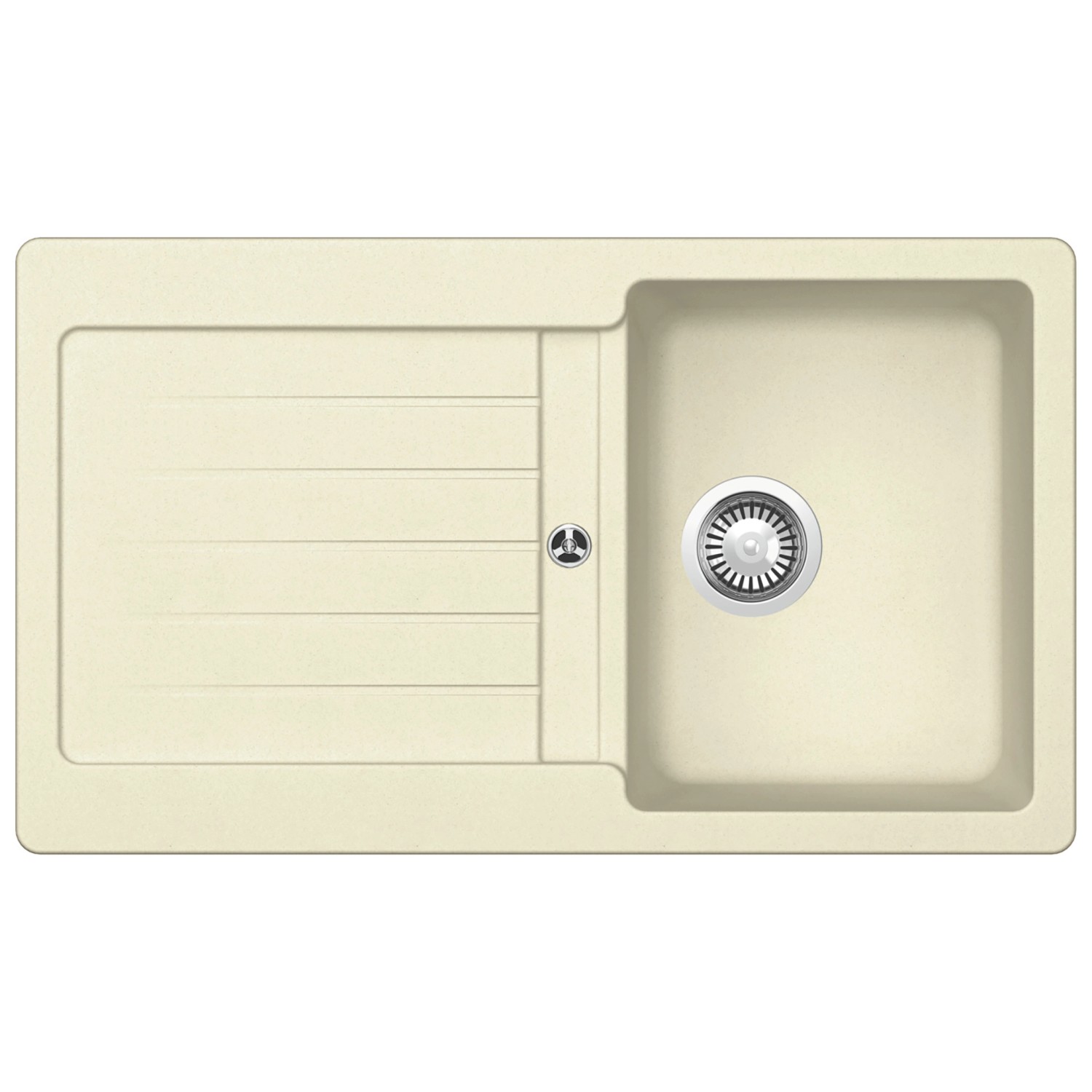 Respekta Granitový dřez Austin, vanilková, 86 x 50 cm