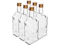 Browin Skleněná láhev Monaster s uzávěrem 500 ml, 6 ks