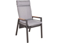 Garden Pleasure Polohovací židle MATERA antracit/teak 65 x 56,5 x 110 cm Garden Pleasure Polohovací židle MATERA antracit/teak 65 x 56,5 x 110 cm