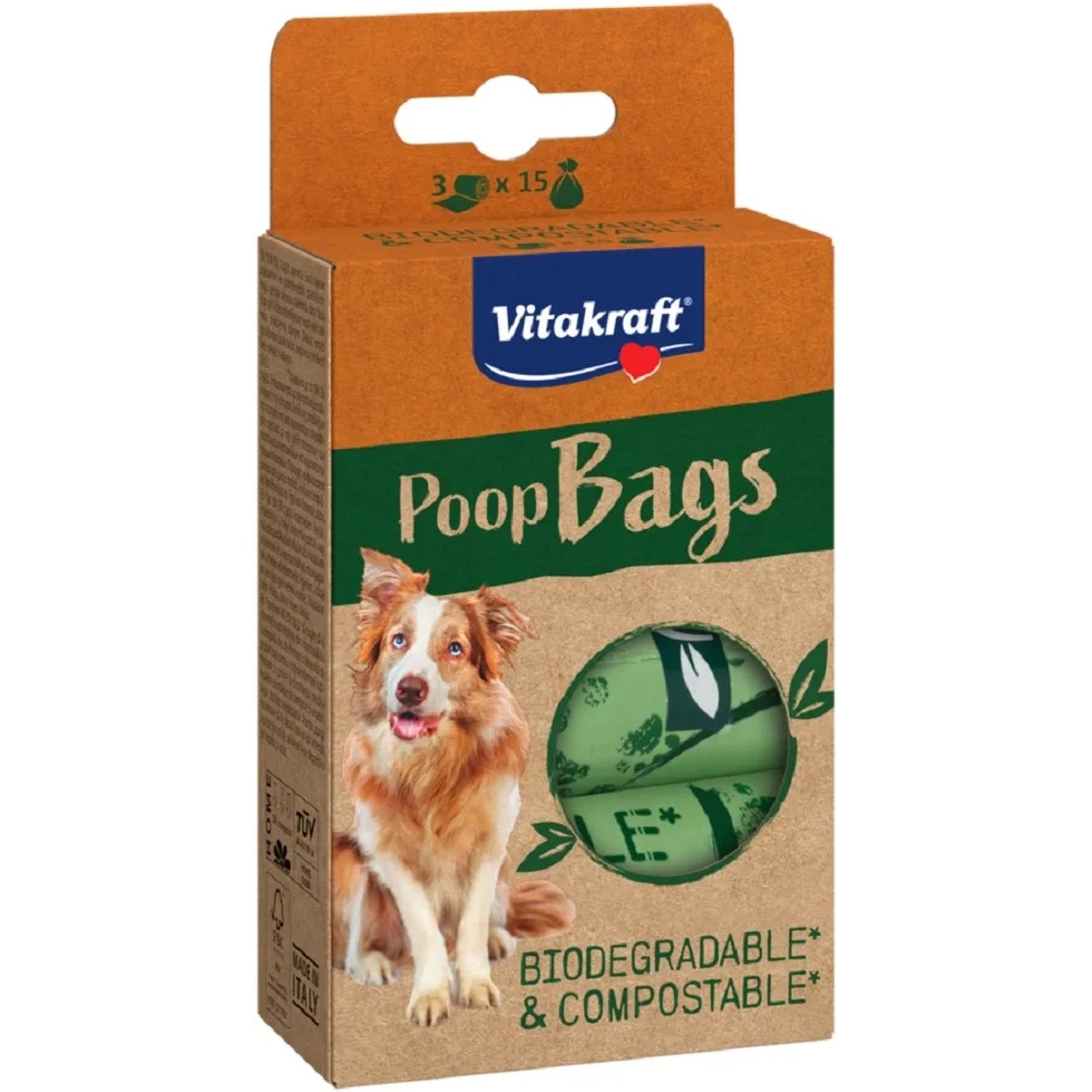 Vitakraft Rozložitelné sáčky na exkrementy Poop Bags, 3 x 15 ks