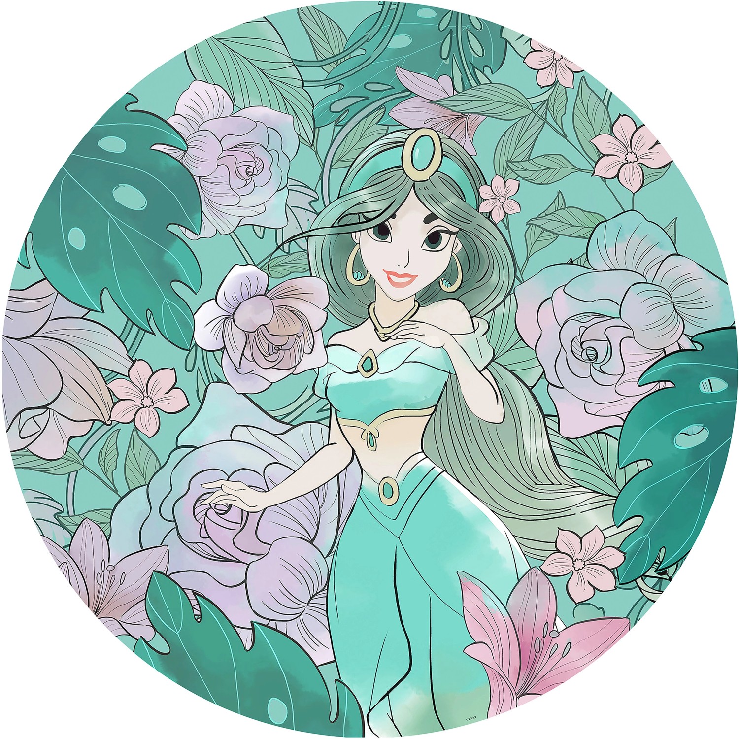 Komar Samolepicí vliesová fototapeta Dot Jasmin Elegant Mint pr. 125 cm