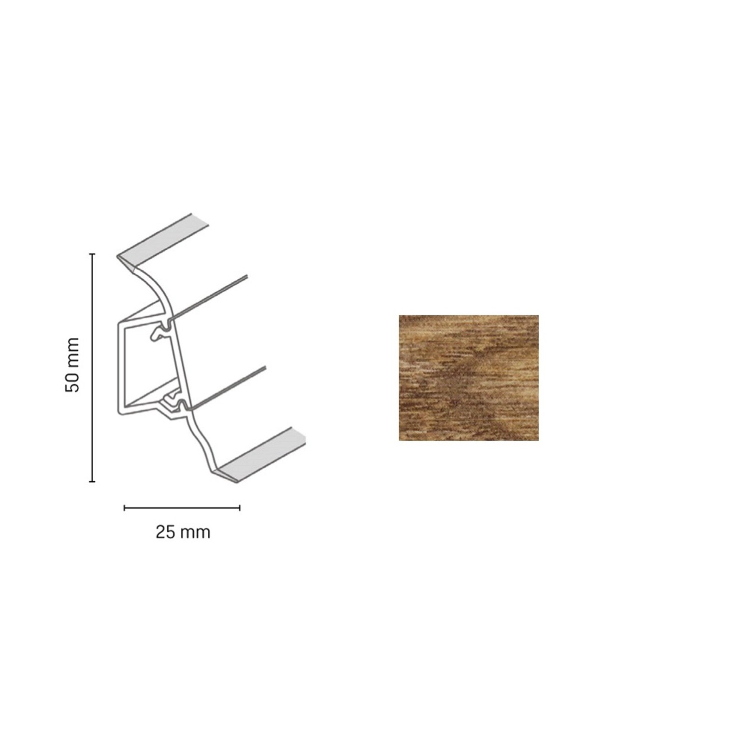 Döllken Profiles Lišta SLK 50 2152 dub balearský 50 x 25 x 2500 mm