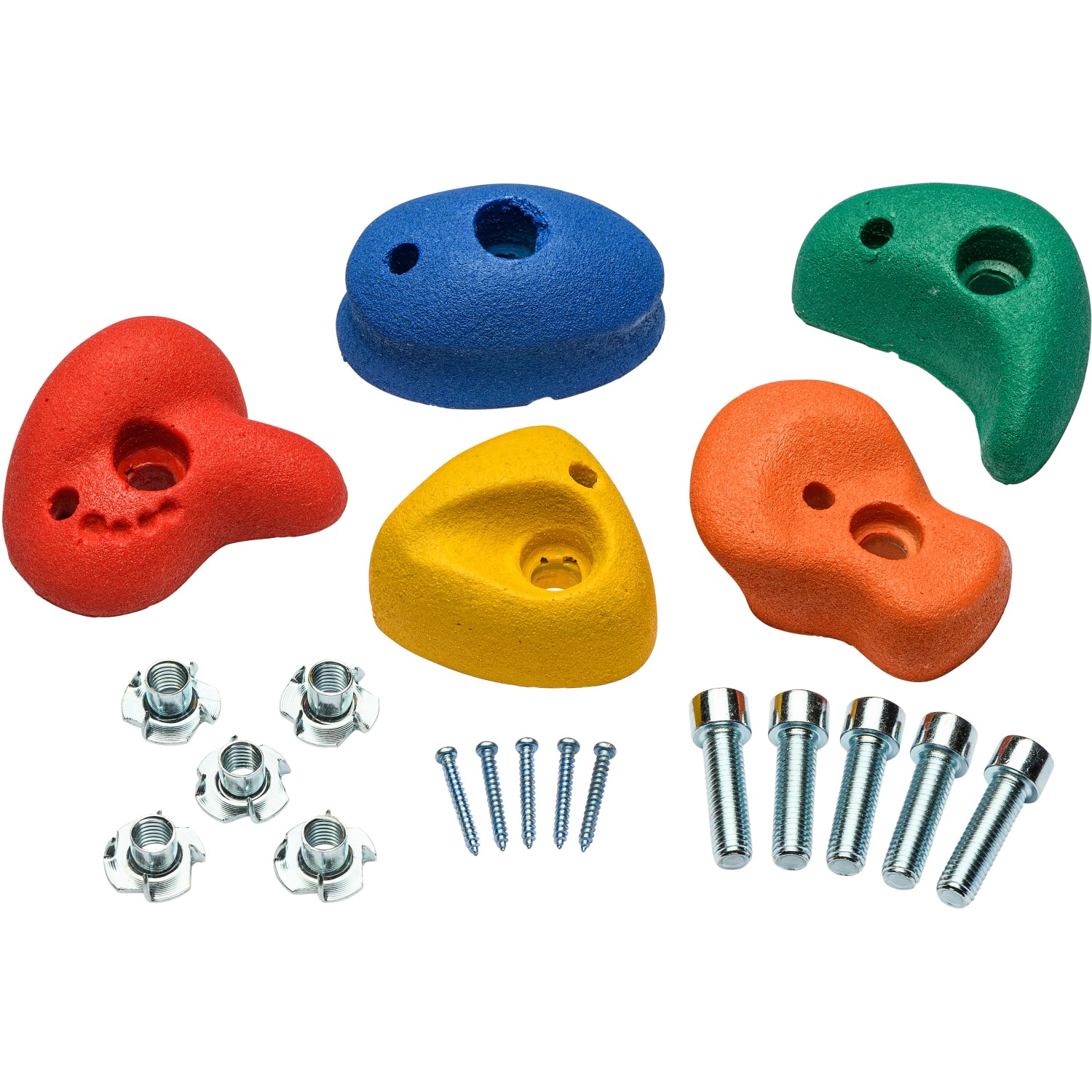 SwingKing Středně velké lezecké chyty se 2 otvory, kompozit, různé barvy, 5 ks