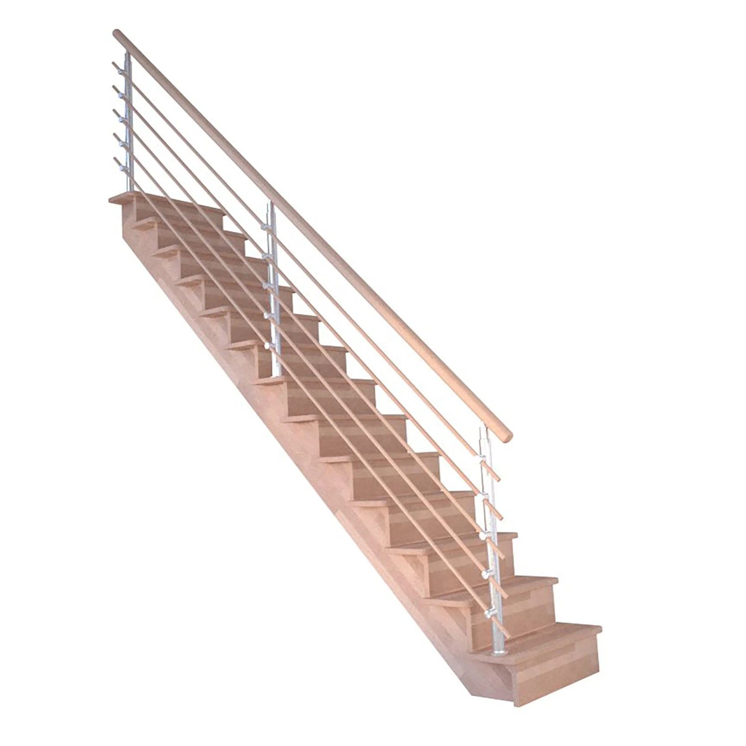 StarWood Schody Lindos Pro bukové rovné 80cm uzavřené design. dřev. zábradlí