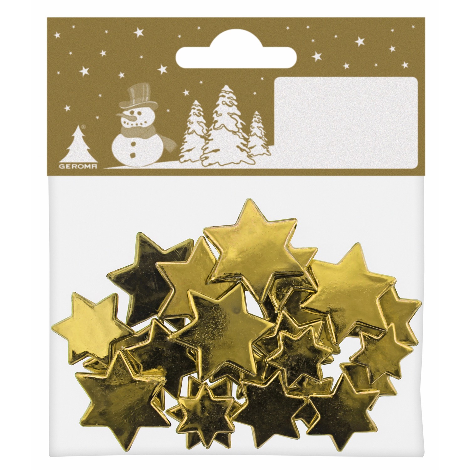 Vánoční dekorace sada hvězd, zlatá, 24 ks