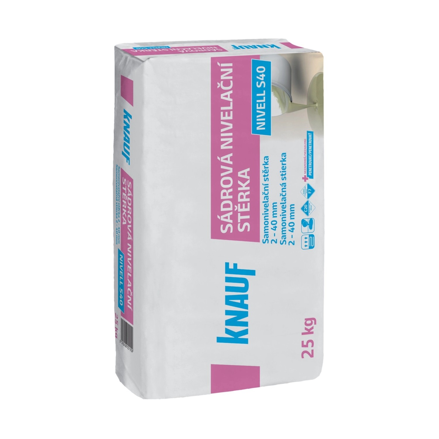 Knauf Nivelační stěrka sádrová Nivell S40, 25 kg