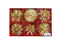 GEROMA Vánoční ozdoby slaměné přírodní 6 cm, 18 ks