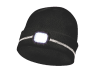 GEBOL Dětská pletená čepice s LED a reflexním pruhem, černá, UNI