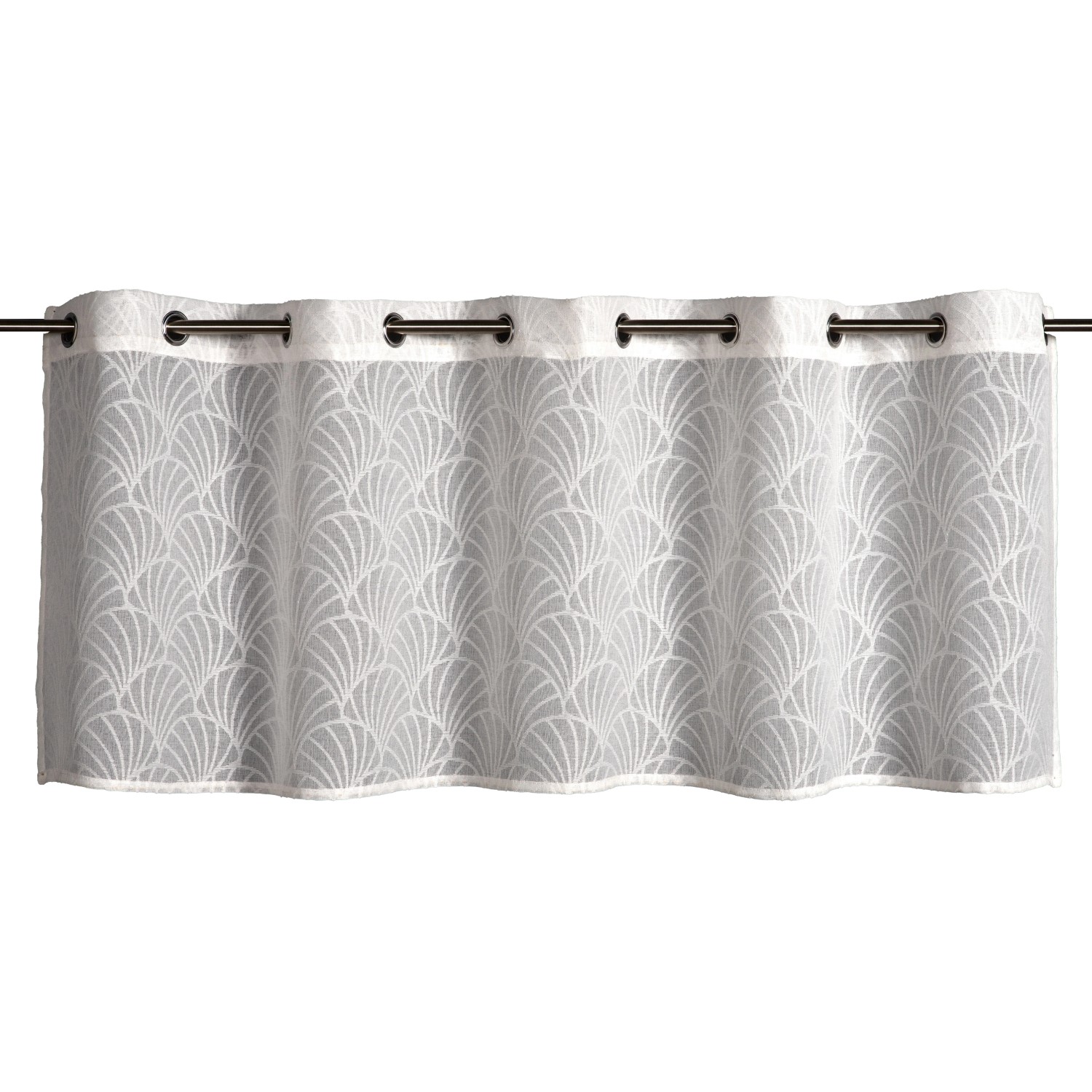 Sehlbach Vitrážová záclona s otvory, mušle, bílá, 135 x 45 cm