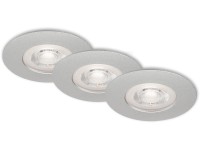 Brilo Vestavné LED svítidlo Kulana 3 ks, matný chrom, pr. 90 mm