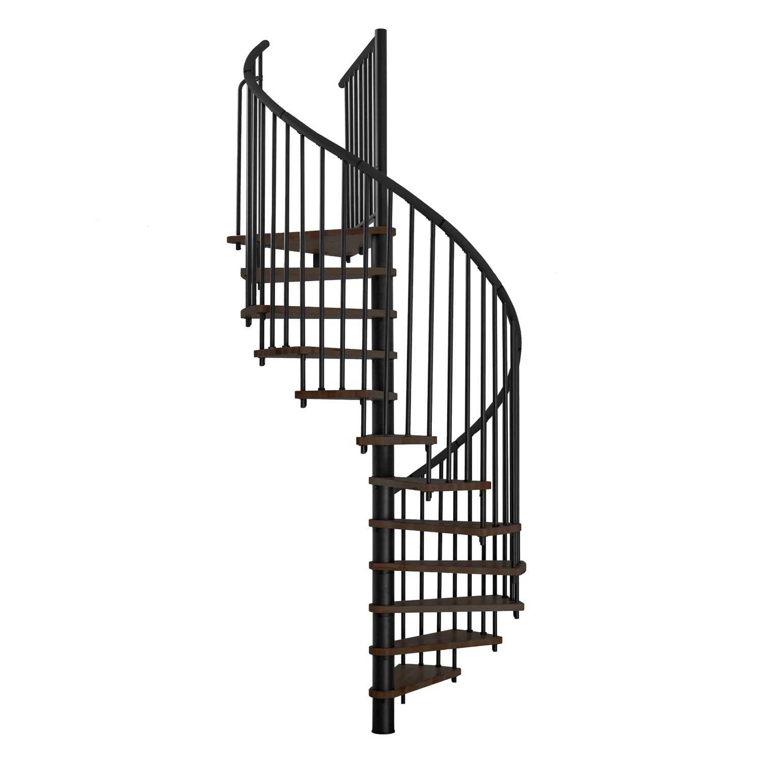 Minka STAIRS Kombinované točité schodiště Spiral Effect ořech/černá pr. 140 cm