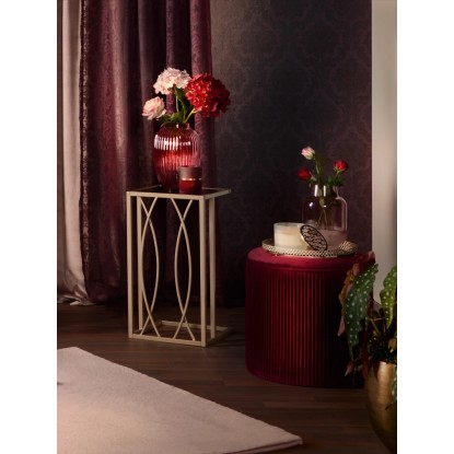 Bordó stolička Blush Bordeaux z MDF, 40 cm, s úložným prostorem.