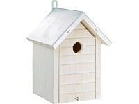 Ptačí budka pinie se zinkovou střechou bílá Ptačí budka pinie se zinkovou střechou bílá