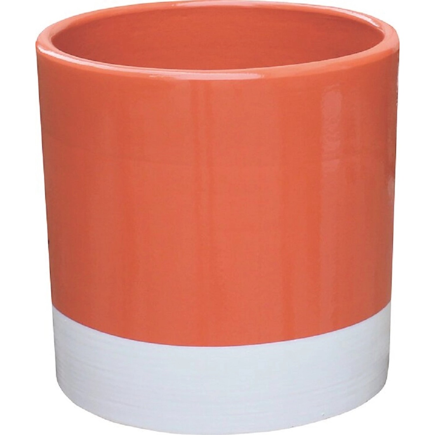 Obal na květináč kulatý, oranžový 12 x 12 cm