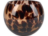 Svícen na čajové svíčky Safari Lodge, sklo, hnědý, 9,5 x 13 cm Svícen na čajové svíčky Safari Lodge, sklo, hnědý, 9,5 x 13 cm