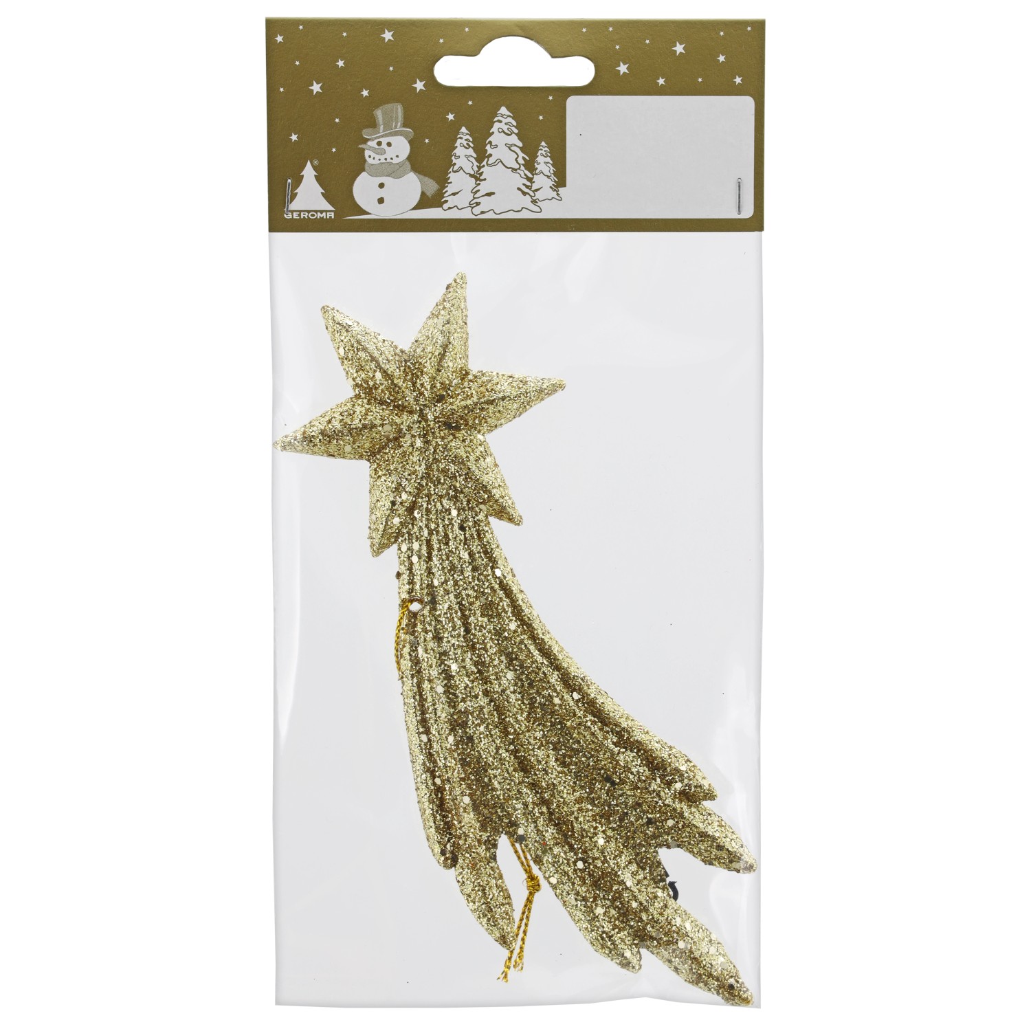 GEROMA Vánoční komponenty ke zdobení kometa plastová zlatá 15,5 cm, 1 ks