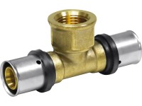 PIPETEC Lisovací T-kus PFTI160416 měděný, 16x2 - Rp 1/2 - 16x2