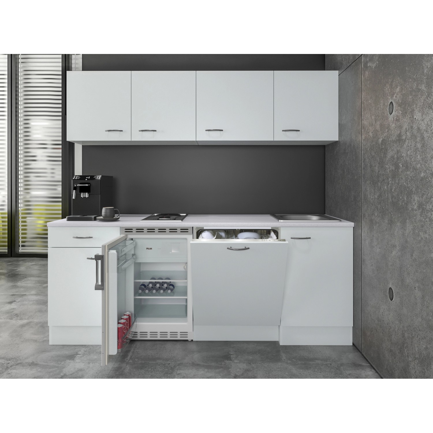 Flex-Well Kuchyně Wito 210 cm/typ 4 - lednice/varná deska/myčka