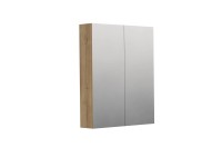 INTEDOOR Zrcadlová skříň BEE, 2 dveře, el.zásuvka, IP44, š. 60cm, dub Halifax