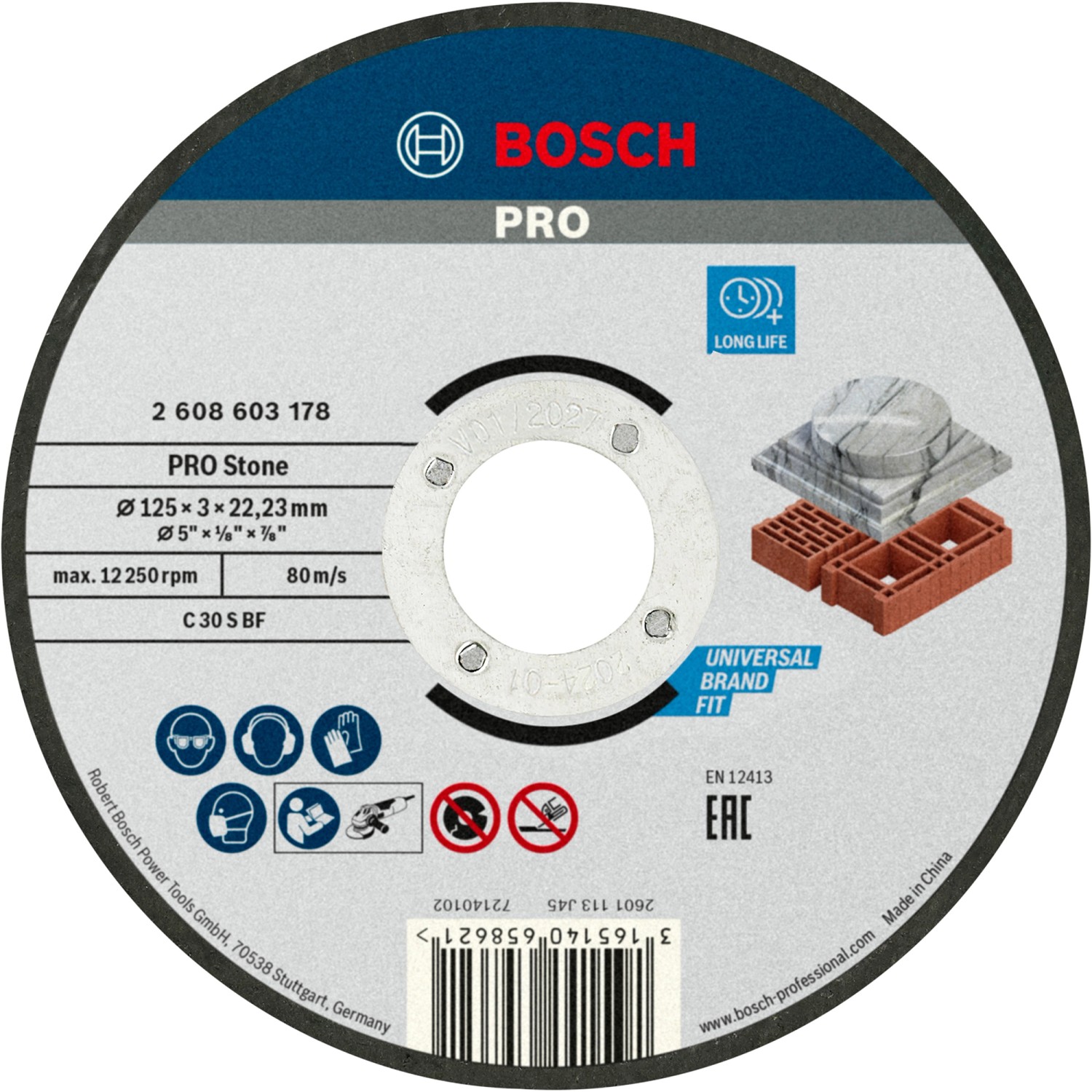 Bosch Řezací kotouč pro řezání kamene PRO STONE pr. 125/22,23 x 3,0 mm