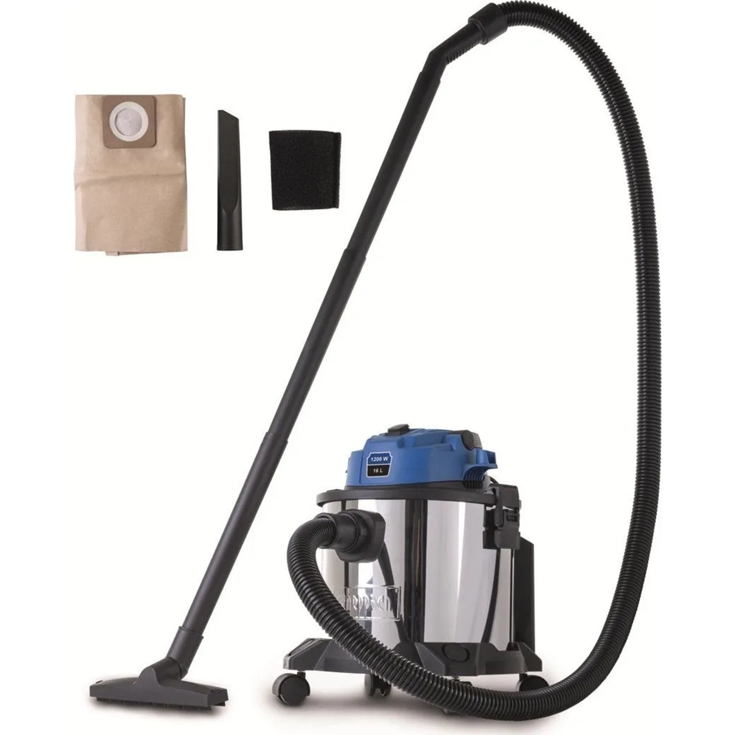 Scheppach Průmyslový vysavač na suché/mokré vysávání 1,2kW, 16 l, 20kPa + přísl.