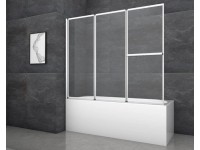 Aurlane Skládací zástěna na vanu Silver Comfort 166,4 cm x 140 cm chrom 3křídlá