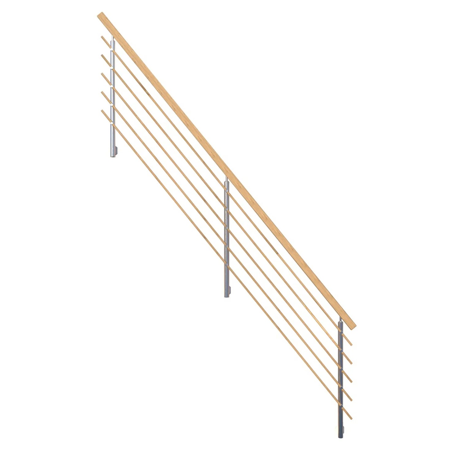 StarWood Designové dřevěné zábradlí s hranatým dubovým madlem 362 cm