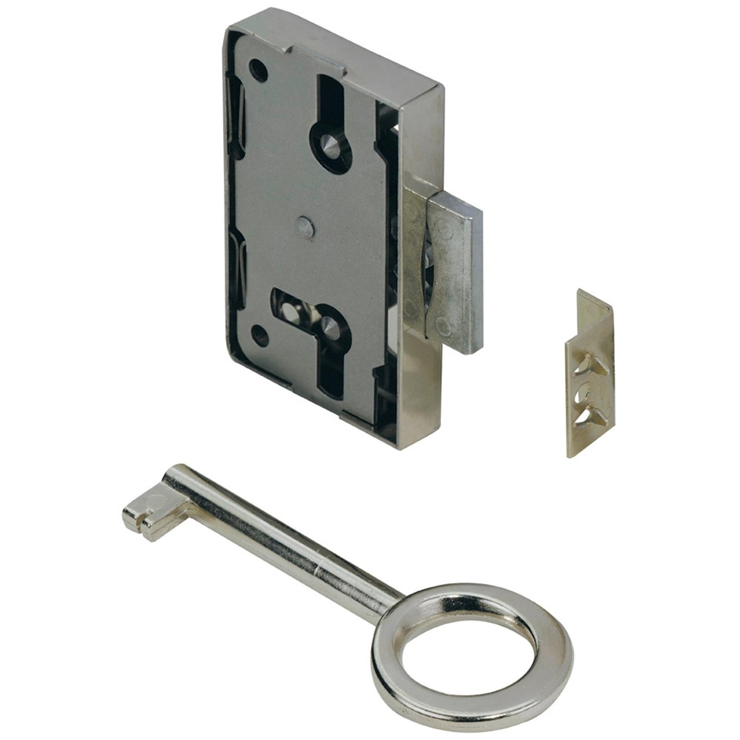 Hettich Západkový zámek, 60 mm x 53 mm x 8,7 mm, poniklovaná ocel