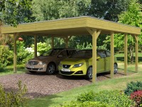 Skan Holz Přístřešek na auto Friesland EPDM, zelený, 557 x 555 cm